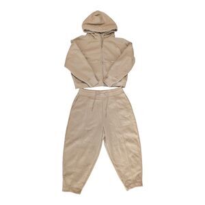 Men's Polo Ralph Lauren RLX Full-Zip Hoodie & Sweatpants Tracksuit Beige Large